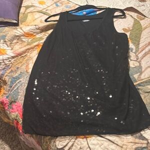 Black Sequin Tank Top